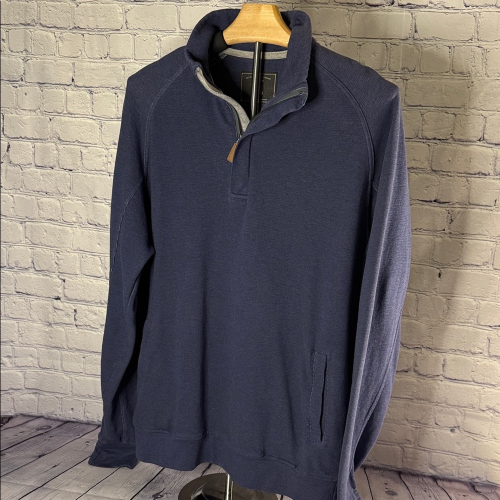 Maker and Company 100% Cotton Navy Quarter-Zip Pullover I Medium I EUC